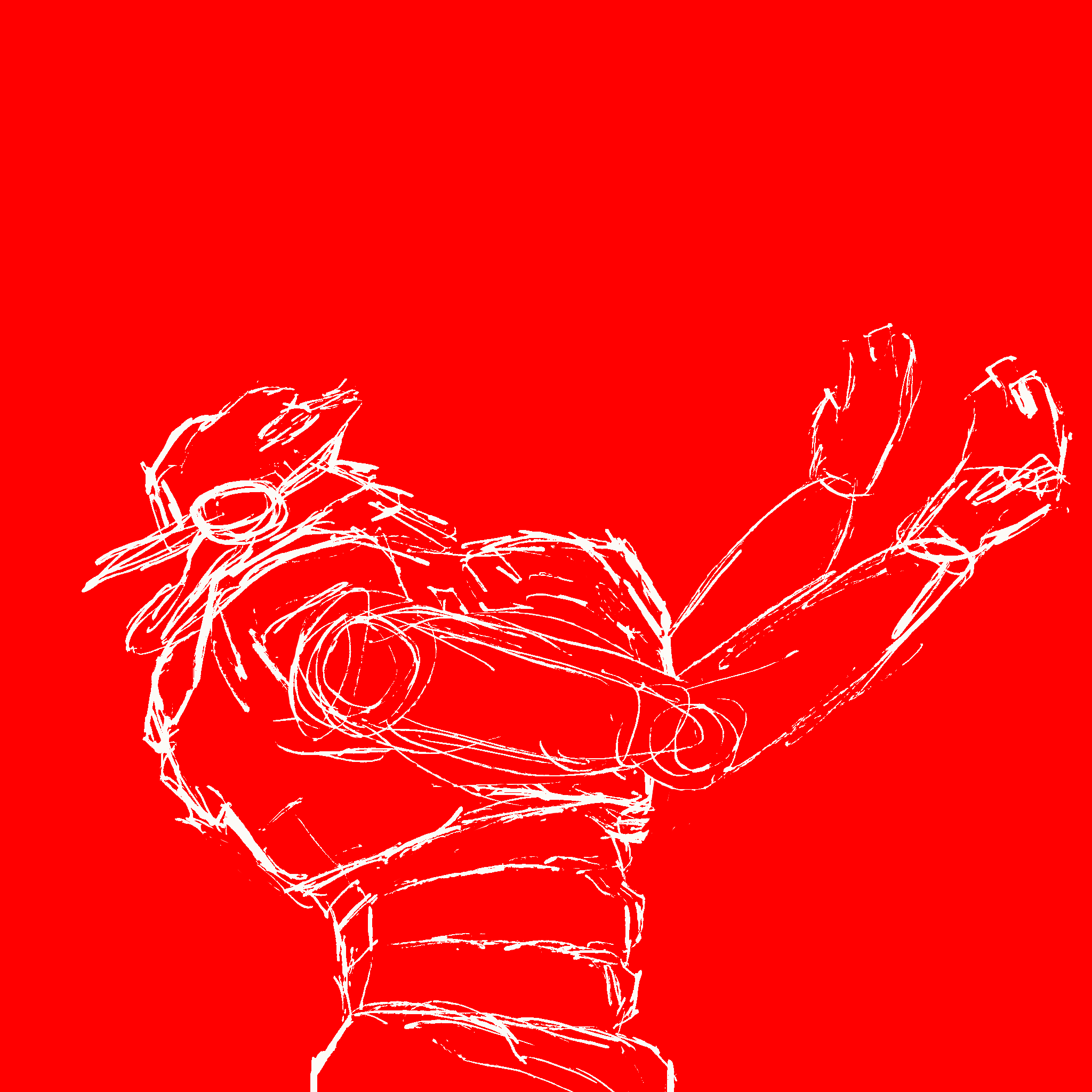 Large mecha robot, seemingly yearning